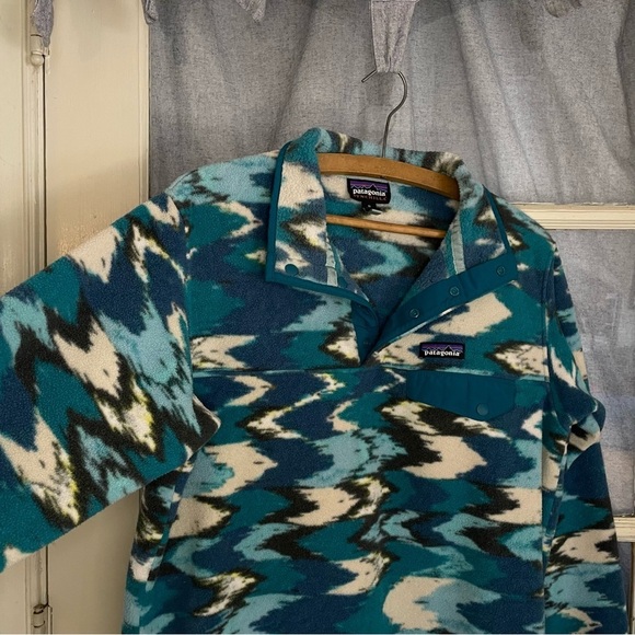 Vintage Med Synchilla Trout Tales Elwha Blue Snap-T Fleece - Picture 9 of 16